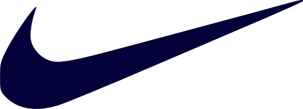 Nike Clip Art - Navy Blue Nike Swoosh (600x217)