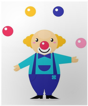 Cute Cartoon Jugglery Clown Character Poster • Pixers® - Cute Clowns (400x400)