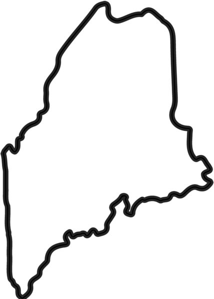 Maine Outline Rubber Stamp - Maine (600x600)