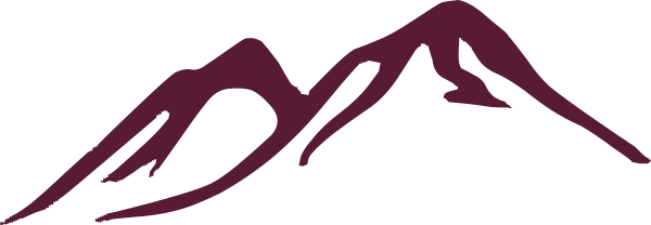 Black And White Mountain Clip Art (600x208)