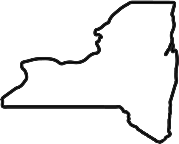 New York Outline Rubber Stamp - New York State Outline (600x600)