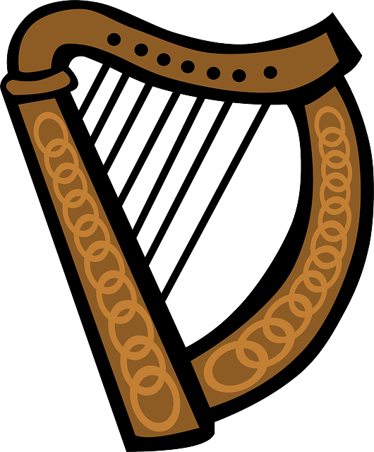 Equipment Music, Celtic, Simple, Cartoon, Harp, Irish, - Love Symbols (530x640)