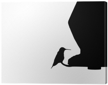 Silhouette Of A Hummingbird Perched On A Feeding Station - Silhouette (400x400)