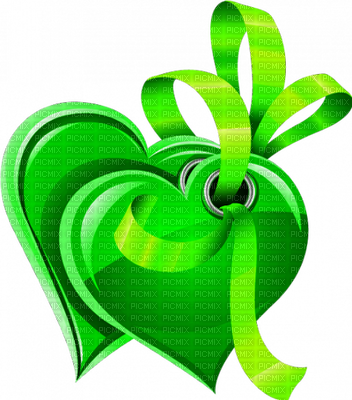 Kaz Creations Green Hearts Love Ribbon - Green (352x400)