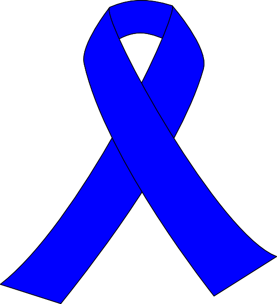 Blue Awareness Ribbon Clip Art At Clipart Library - Purple Breast Cancer Ribbon (546x599)