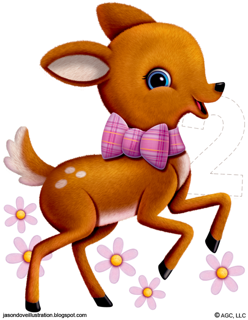 Deer 2 Year Old Birthday Card - Cartoon (501x641)