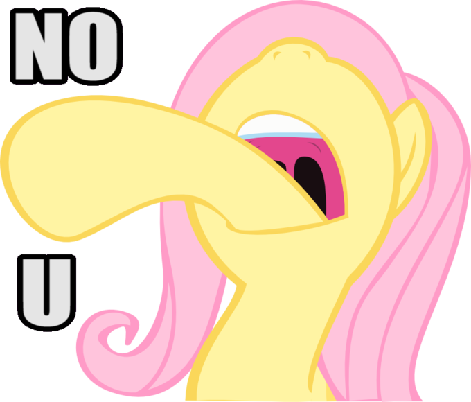 No Pinkie Pie Twilight Sparkle Fluttershy Pony Pink - Patrick No U Meme (680x580)