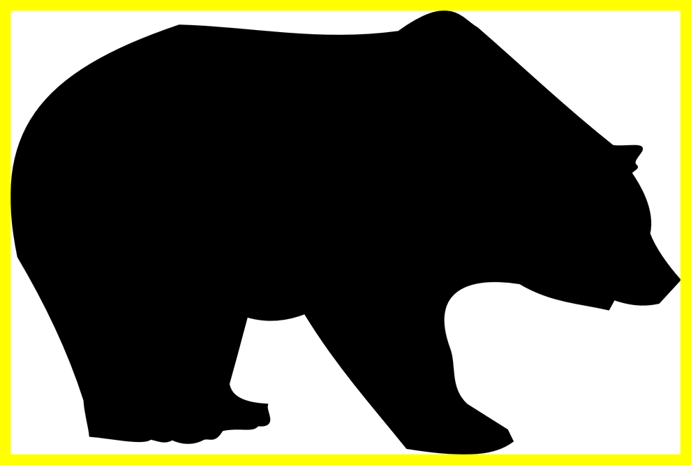 Marvelous Bear Paw Silhouette At Getdrawings For Personal - Grizzly Bear (990x666)