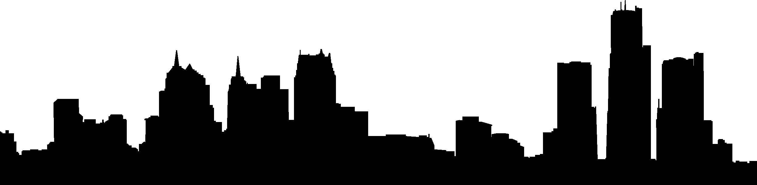 The World's Urban Silhouette [eps File] - Detroit Skyline Silhouette Png (2490x608)
