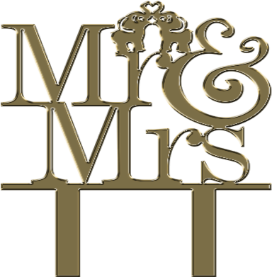 Add A New Design - Mr & Mr Gold Wedding Cake Topper (390x390)