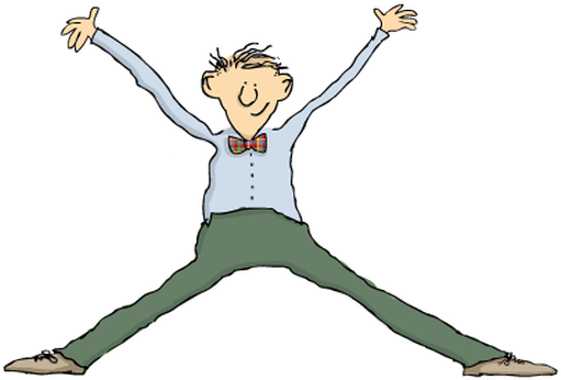 Cartoon Guy Waving His Arms - Cartoon (587x409)