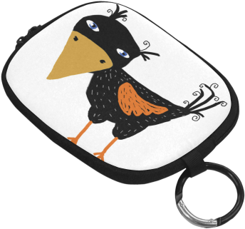 Cute Black Baby Bird Illustration Coin Purse - Cocker Spaniel (500x500)