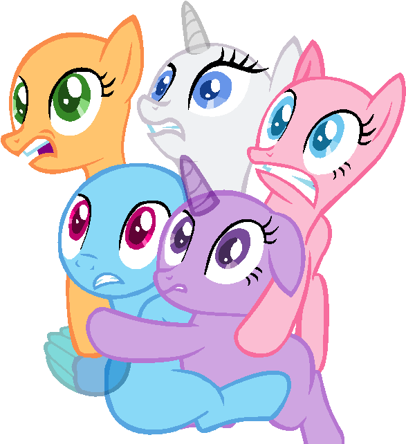 Mlp Base 42 Holy Shit We're Gonna Die - Mlp Scared Group Base (683x675)