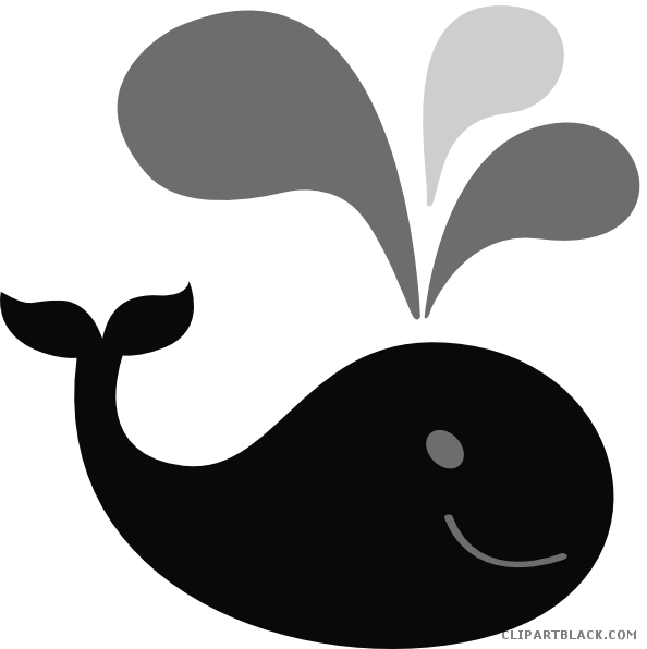 Baby Whale Animal Free Black White Clipart Images Clipartblack - Clip Art (594x596)