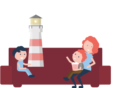 Families Are Like Lighthouses - Illustration (531x327)