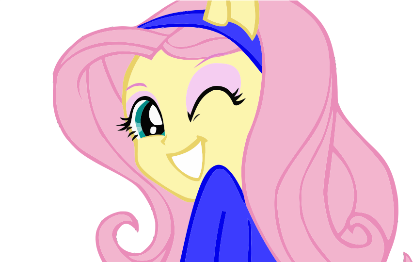 Fluttershy's Cute Wink Vector By Gr8andpowerfularoura - Girl Cartoon Winking (960x539)