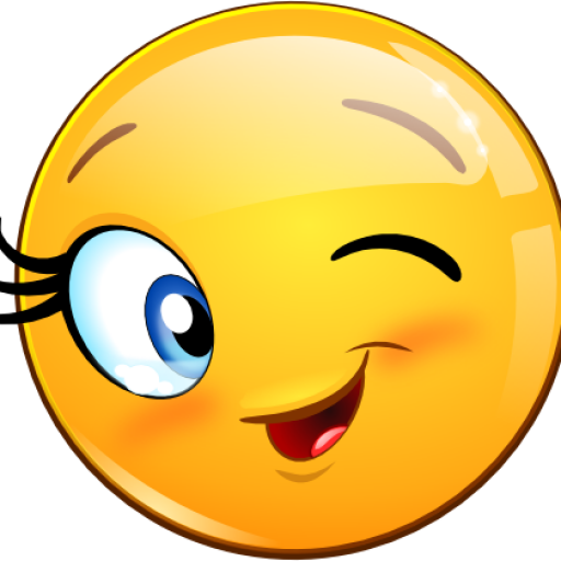 Smiley Wink Emoticon Flirting Clip Art - Cute Emoji Happy Face (512x512)