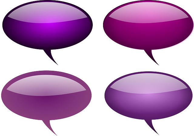 Selection Of Purple Callout Bubbles Vector Clip Art - Purple 3d Speech Bubble (640x448)