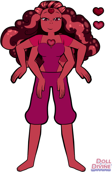 Ruby Gemsona Fusion By Duskstripe87 - Cartoon (400x600)