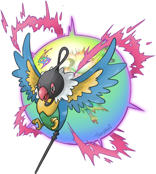 Mega Chatot By Tsunami-dono - Illustration (600x686)