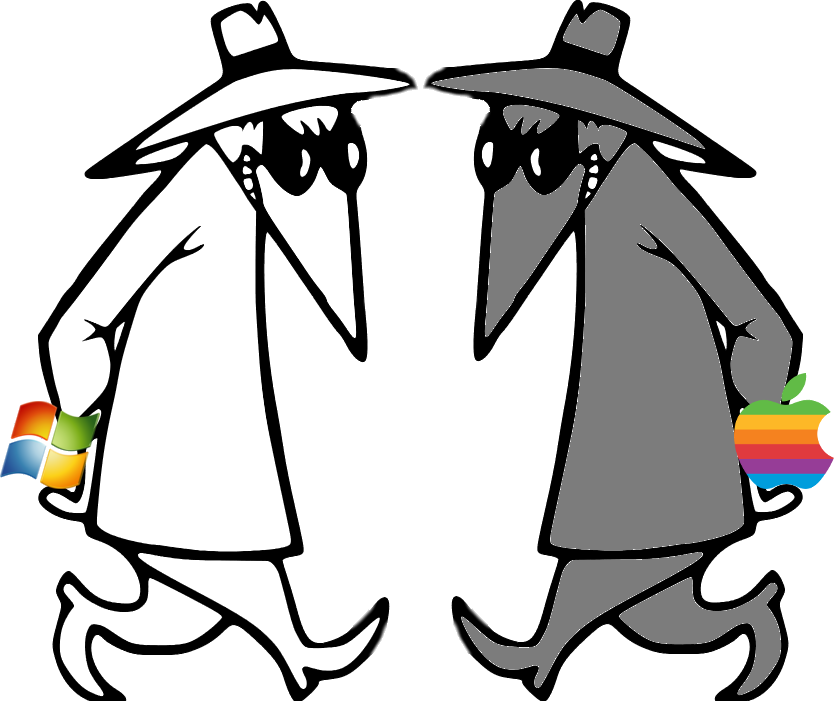 Microsoft Clip Art 26, - White Spy Black Spy (834x701)