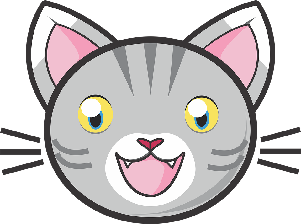 Cat Present Cliparts 24, Buy Clip Art - Cat Face Cartoon Png (960x714)