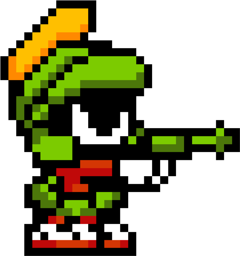 Pixel Marvin The Martian By Rest In Pixels - Marvin Martian Pixel Art (867x922)