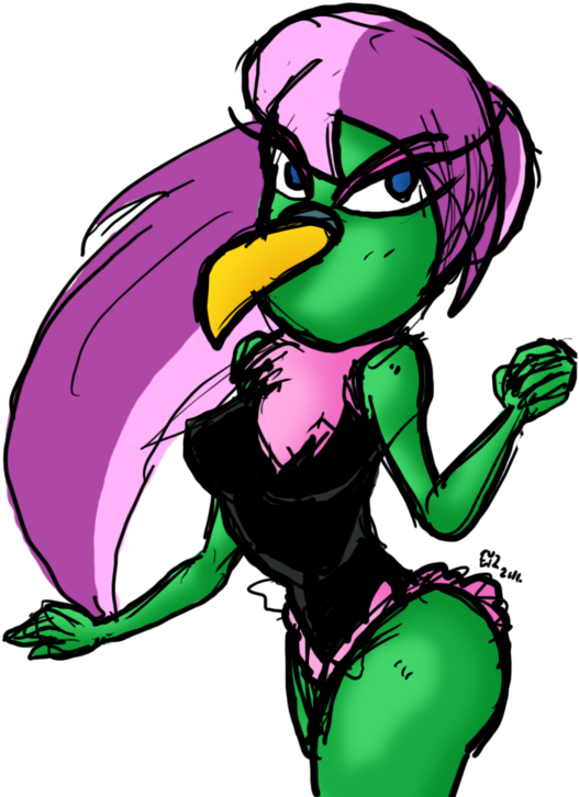 Martian Bird Lady By Theeyzmaster - Cartoon (600x738)