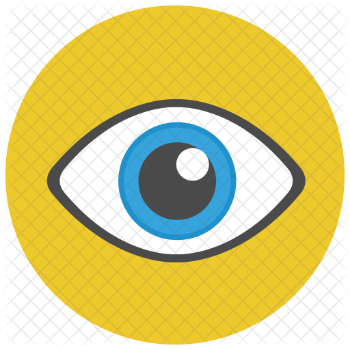 Vision Icon - Eye Flat Design Png (512x512)