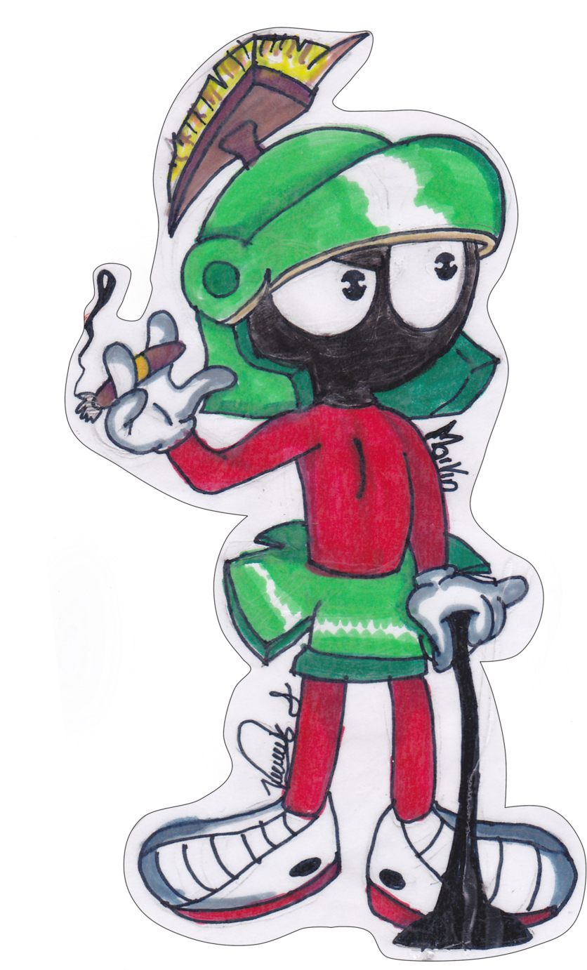 Katychira Smoke - Marvin The Martian Smoking (1024x1382)