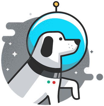 Space Dog Illustration - Dog Space Cartoon Png (408x408)