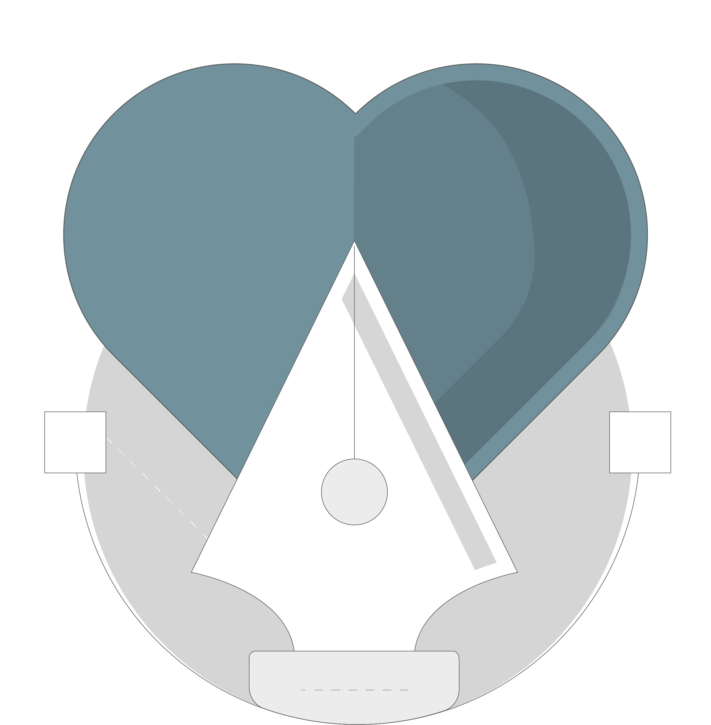 Vector Cartoon Creative Pen Tip - Heart (2955x3582)