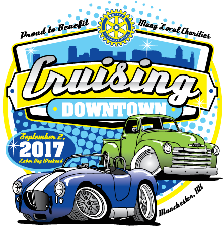 Hosted By The Rotary Club Of Manchester, Cruising Downtown - Rotary International (500x474)