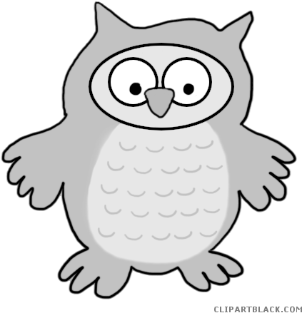 Baby Owl Animal Free Black White Clipart Images Clipartblack - Owl (450x472)