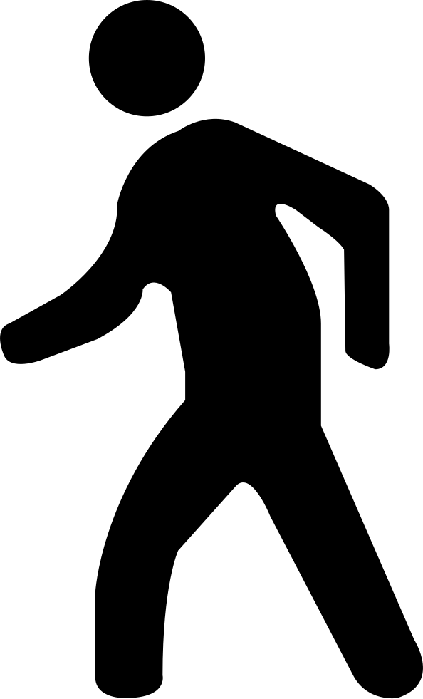 Stick Figure Walking Silhouette Clip Art - Silueta De Una Persona Caminando (594x981)