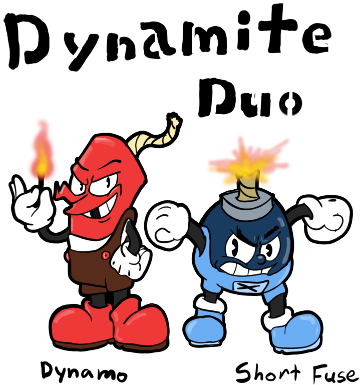 Crazt9 2 5 The Dynamite Duo - Cuphead Fan Made Characters (900x900)