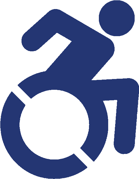 Blue Wheelchair Accessibility Icon - Active Wheelchair Icon Png (620x670)