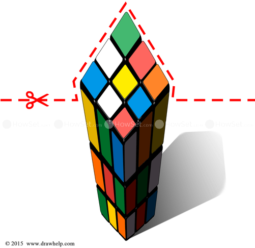 Don't Forget That The Size Of Your Drawing Will Depend - 3d Rubiks Cube Illusion (500x500)