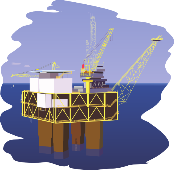 Short Pants Black And White - Oil Rig Clipart (600x585)