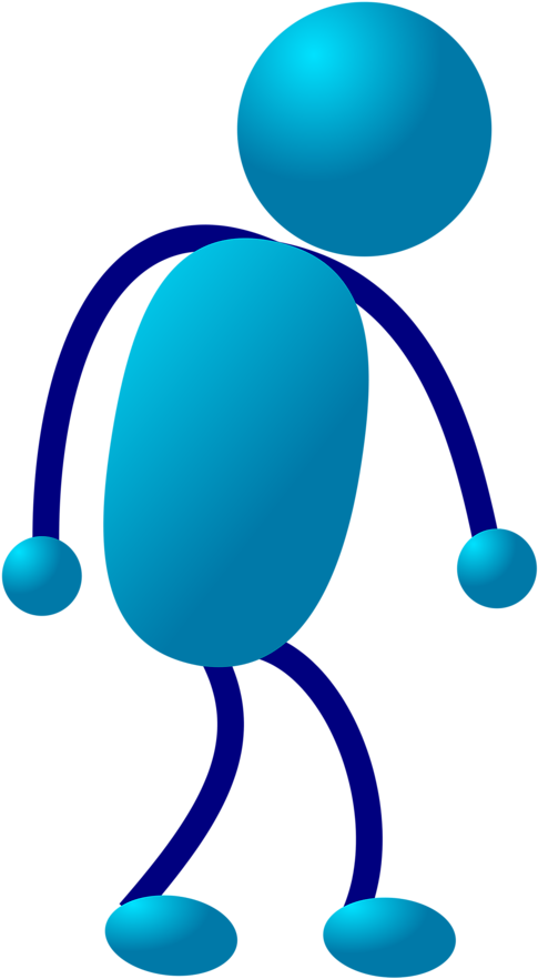 Illustration Of A Dancing Cartoon Blue Man - Stick Man Walking (958x958)
