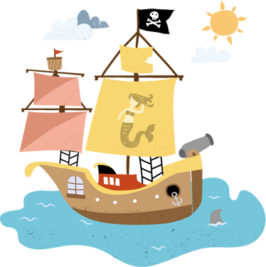 Wall Color - Cute Pirates! Shower Curtain (374x376)