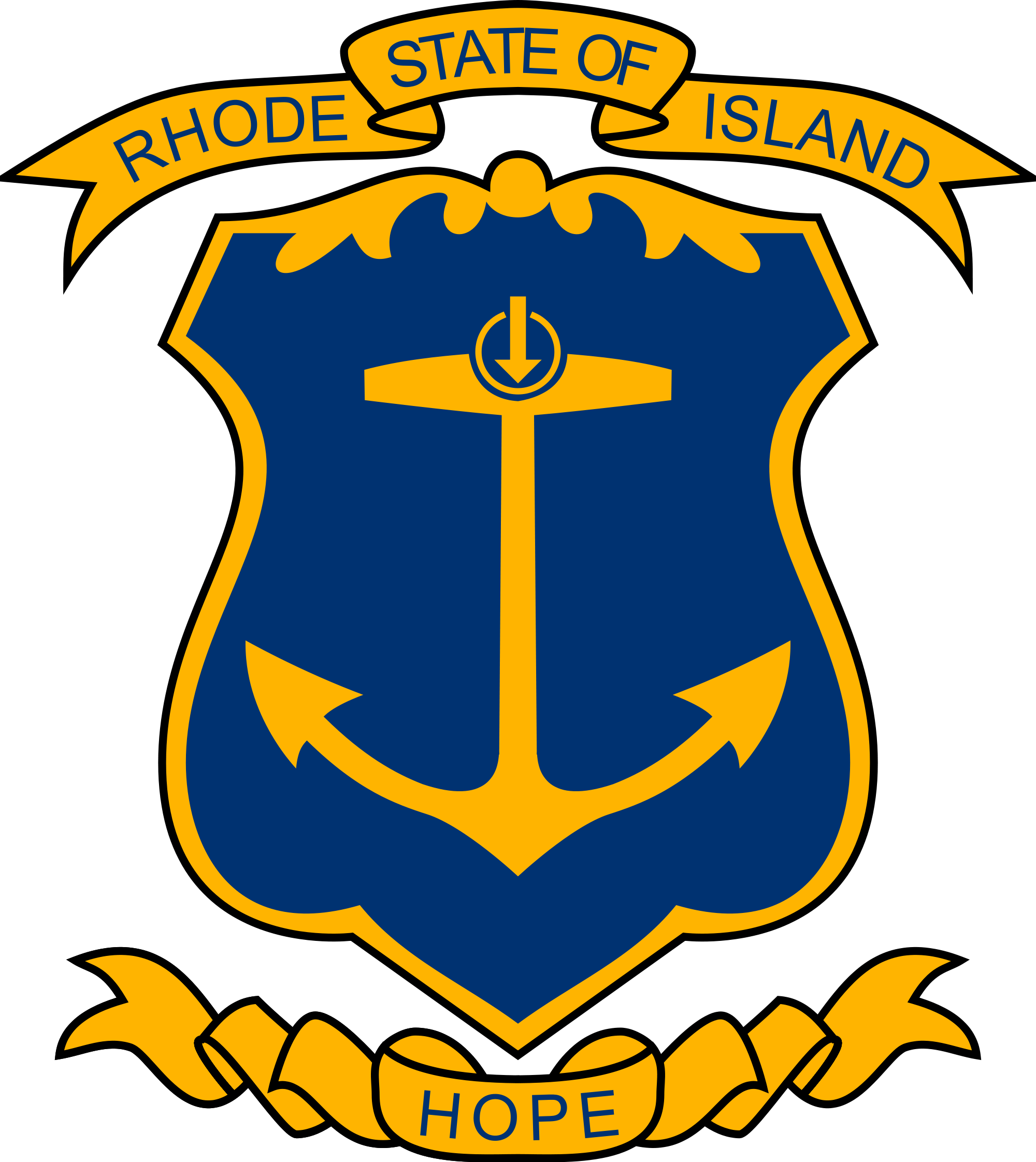 Open - Coa Of Rhode Island Shower Curtain (2000x2244)