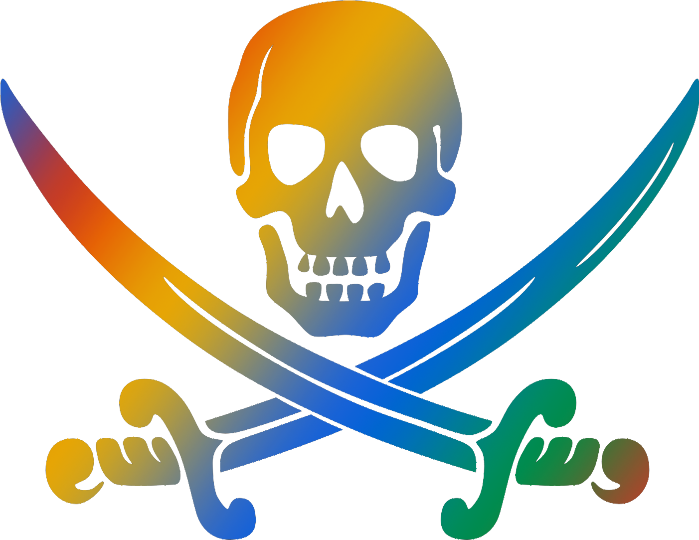 Black And White Pirate Clipart (1459x1133)