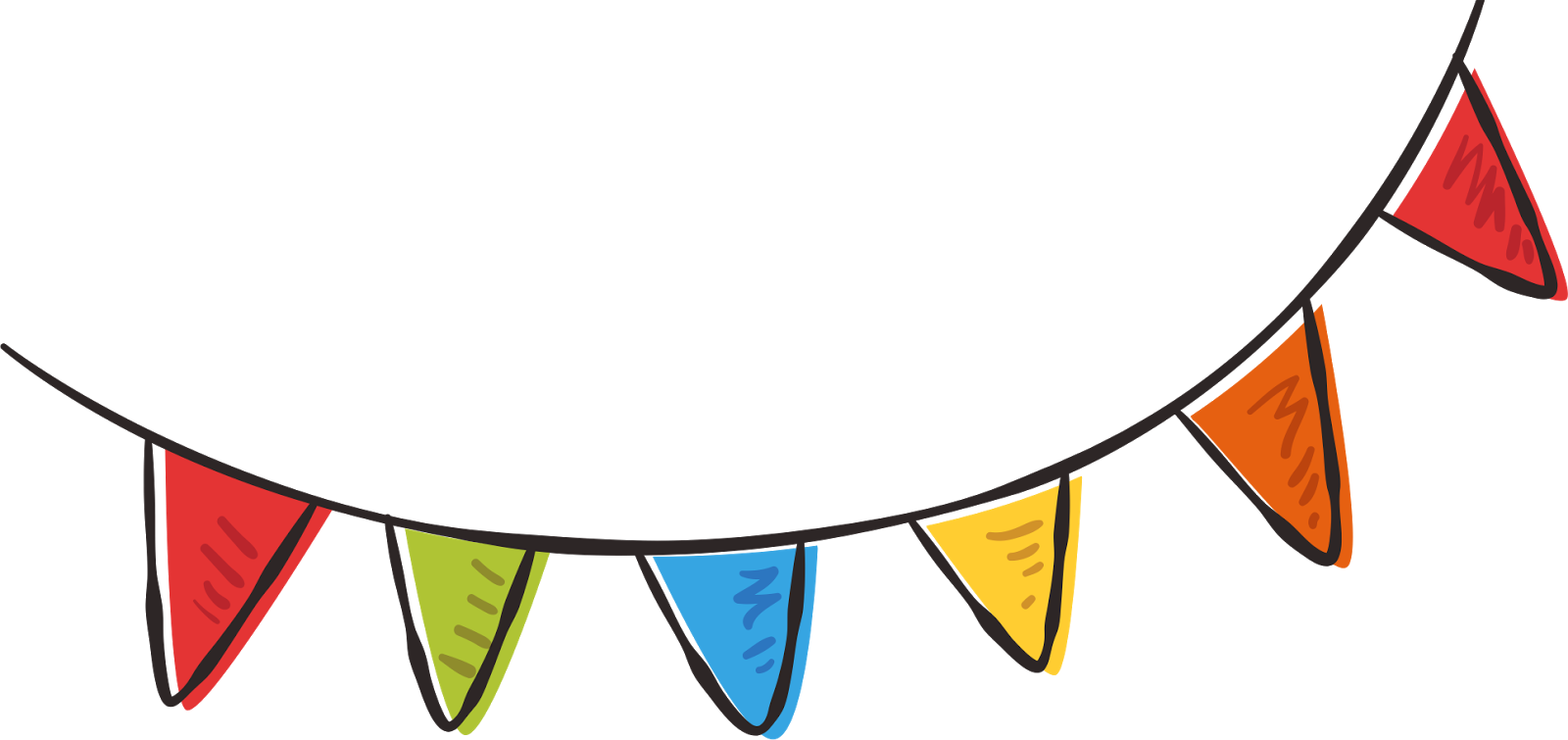 Chapeu Png, Milho Png, Pipoca Png, Viola Png Bandeirinhas - Bandeirinhas Festa Junina Png (1600x755)