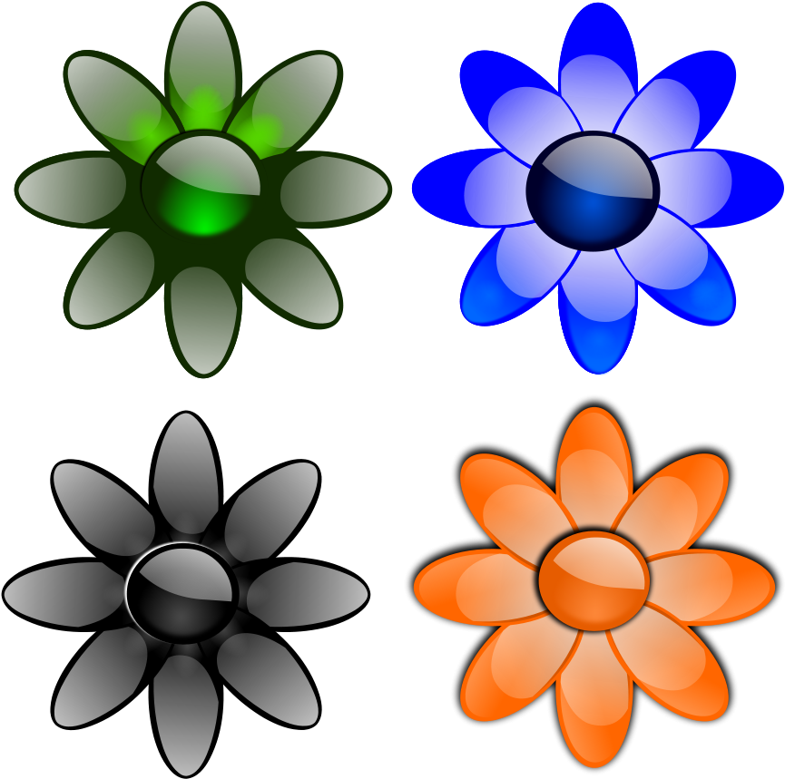 Glossy Flowers 2 Png Images - Flowers Clip Art (889x900)