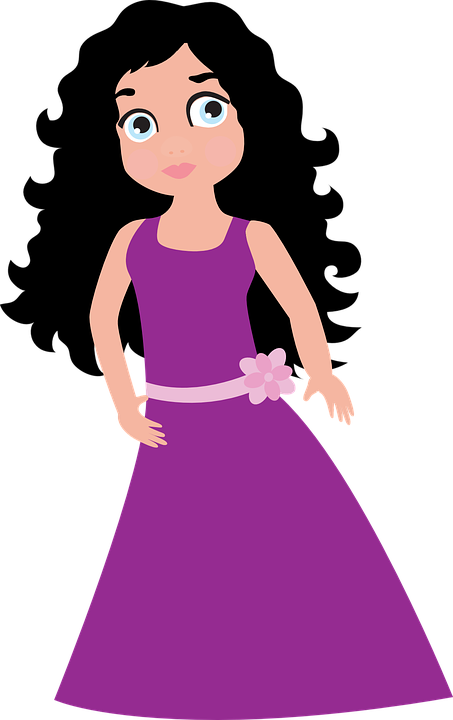 Purple Princess Cliparts - Menina Morena Png (453x720)
