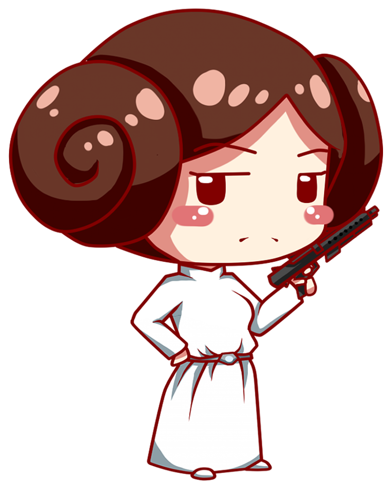 Princess Leia Clipart Cute - Star Wars Chibi Leia (1000x1000)