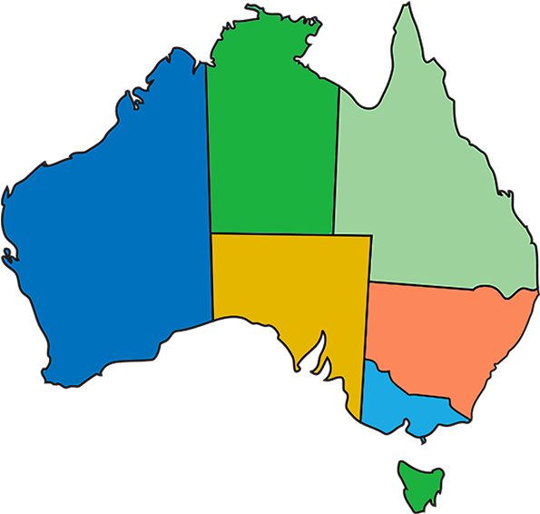 Select Your City - Seven States Of Australia (600x579)