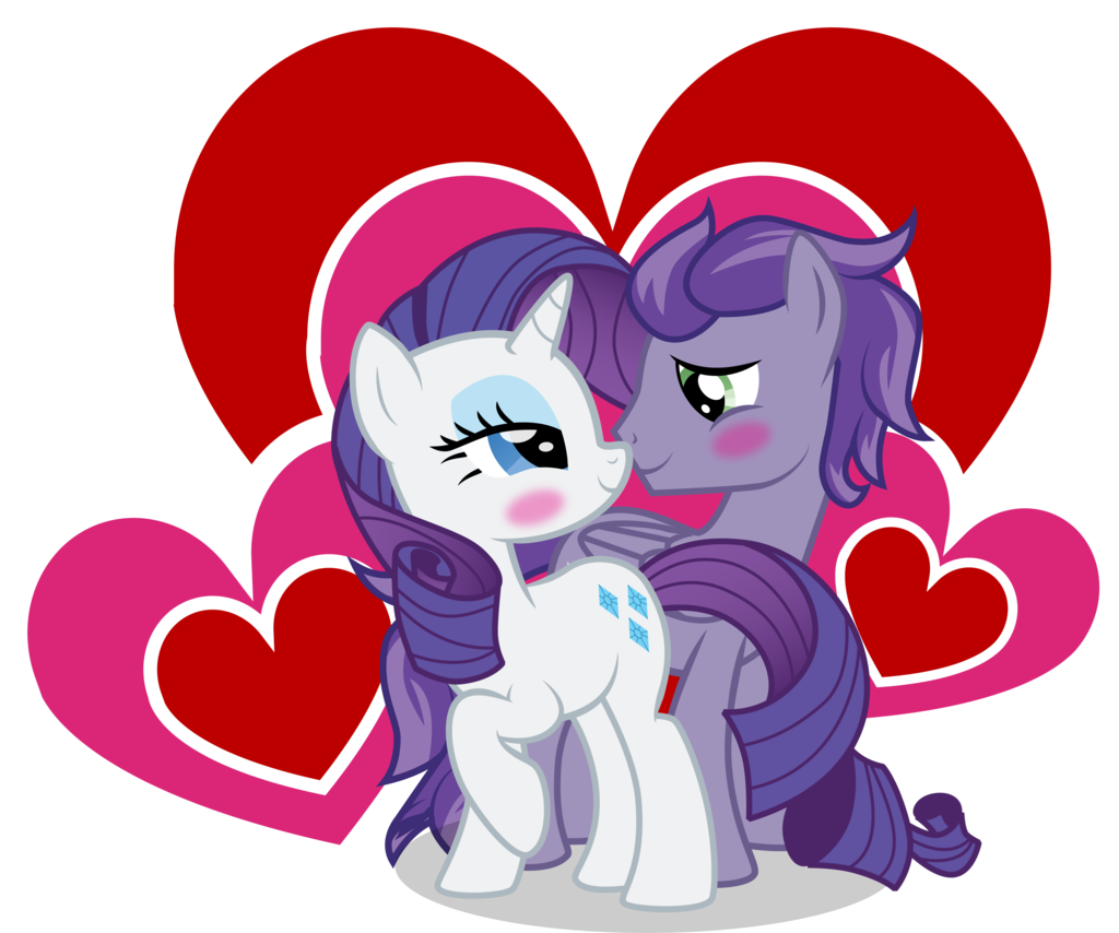 Kydose And Rarity Hearts And Hooves By Benybing - Cartoon (1024x854)