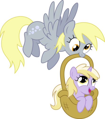 Derpy Hooves And Dinky Do By Artist-tryhardbrony - Mlp Derpy And Dinky (440x500)